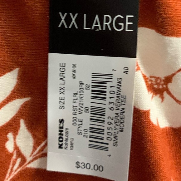 NWT Simply Vera Vera Wang Print Relaxed Fit Tee - Picture 5 of 5